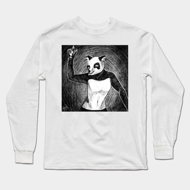 Disco Panda Long Sleeve T-Shirt by vo_yuva